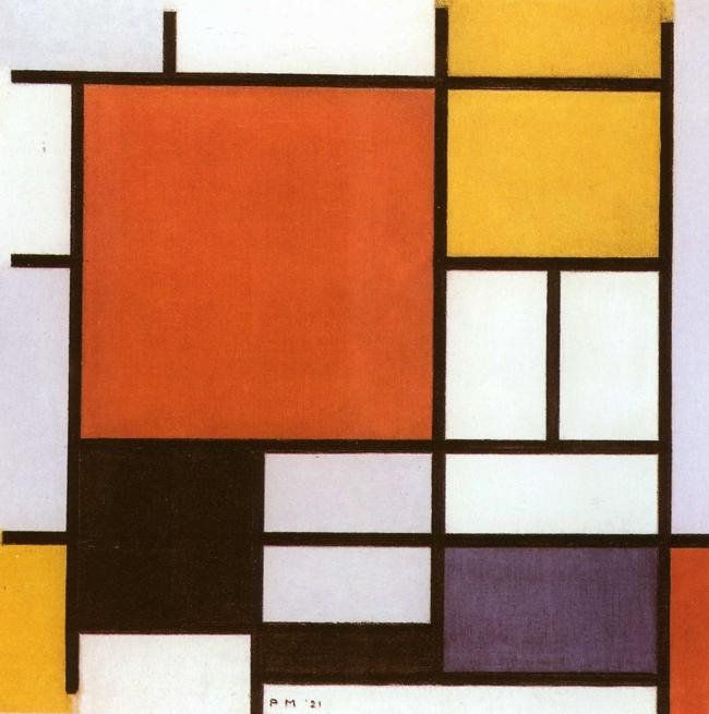 Piet Mondrian Composition with Red Yellow